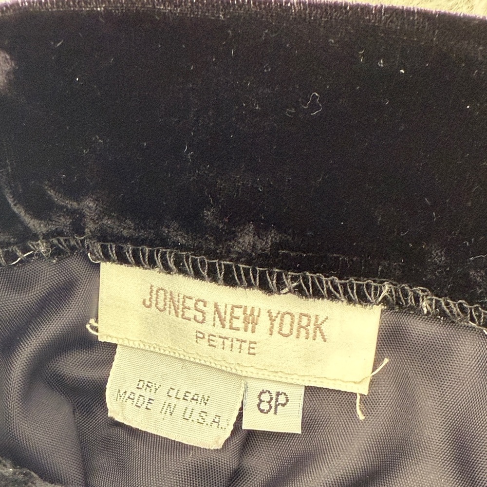 Vintage Jones New York Black Velvet Pencil Skirt - Picture 5 of 5